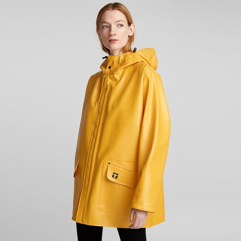 Rosbras Rednyl fabric raincoat with hood - Yellow